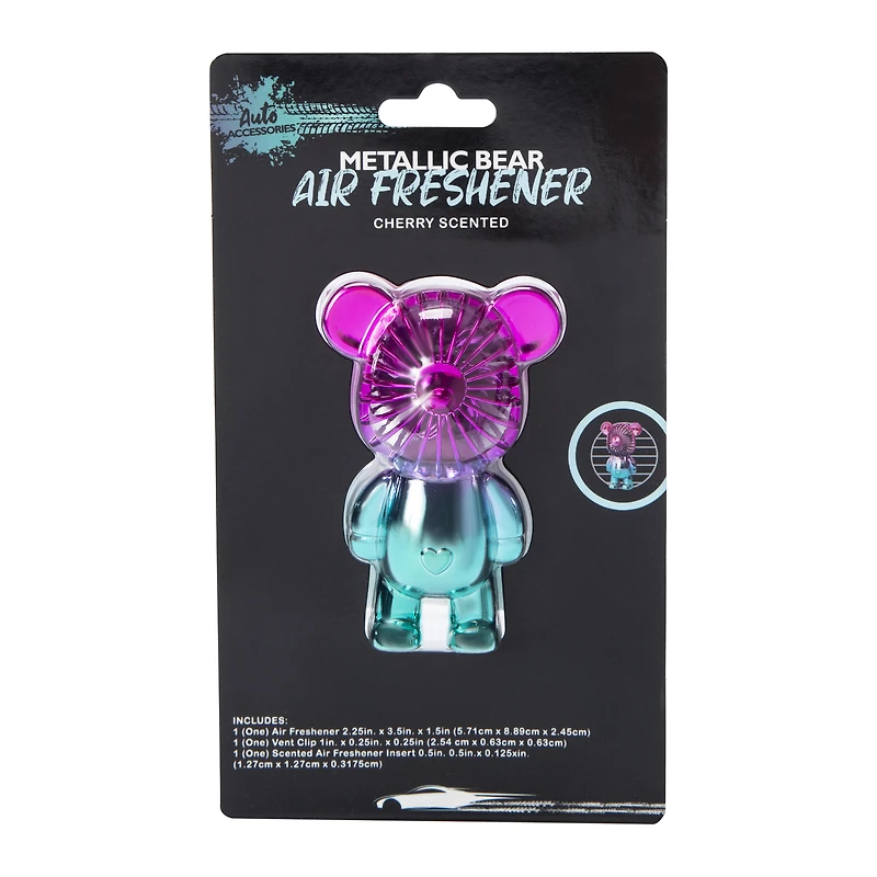 Metallic Bear Vent Clip Car Air Freshener