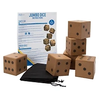 Jumbo Wood Dice Set 3.149in, 6-Count