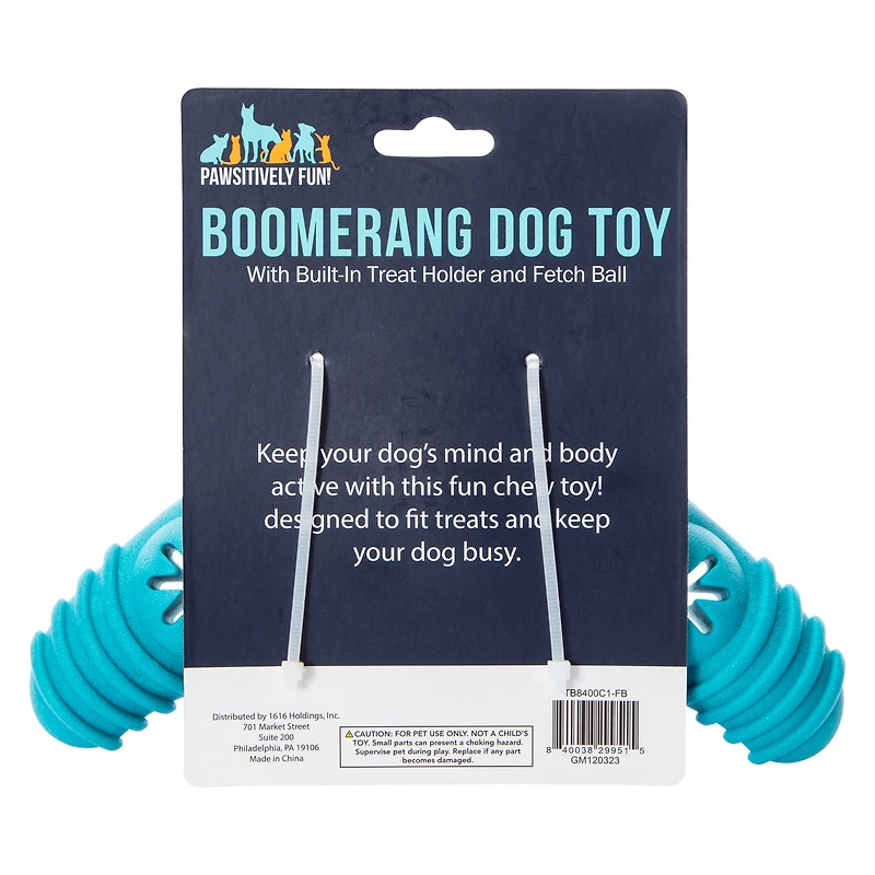 Rubber Boomerang Dog Toy 7.67in x 3.74in