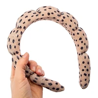 Polka Dot Padded Headband With Hair Tie