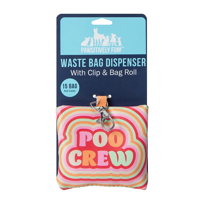 Pawsitively Fun! Pet Pink Waste Bag Dispenser With Clip & Bag Roll