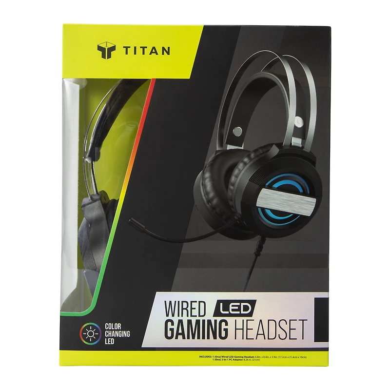 Titan Wired LED Gaming Headset With Mic