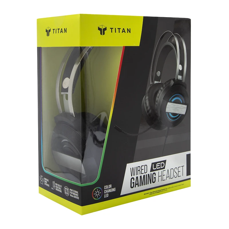 Titan Wired LED Gaming Headset With Mic