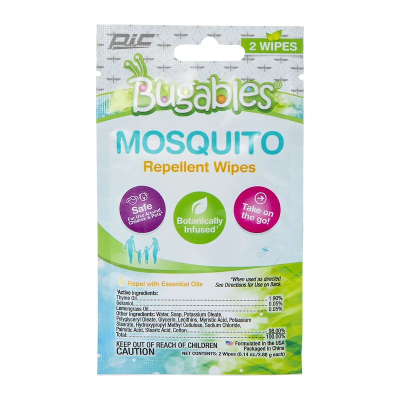 Bugables® Mosquito Repellent Wipes 2-Count