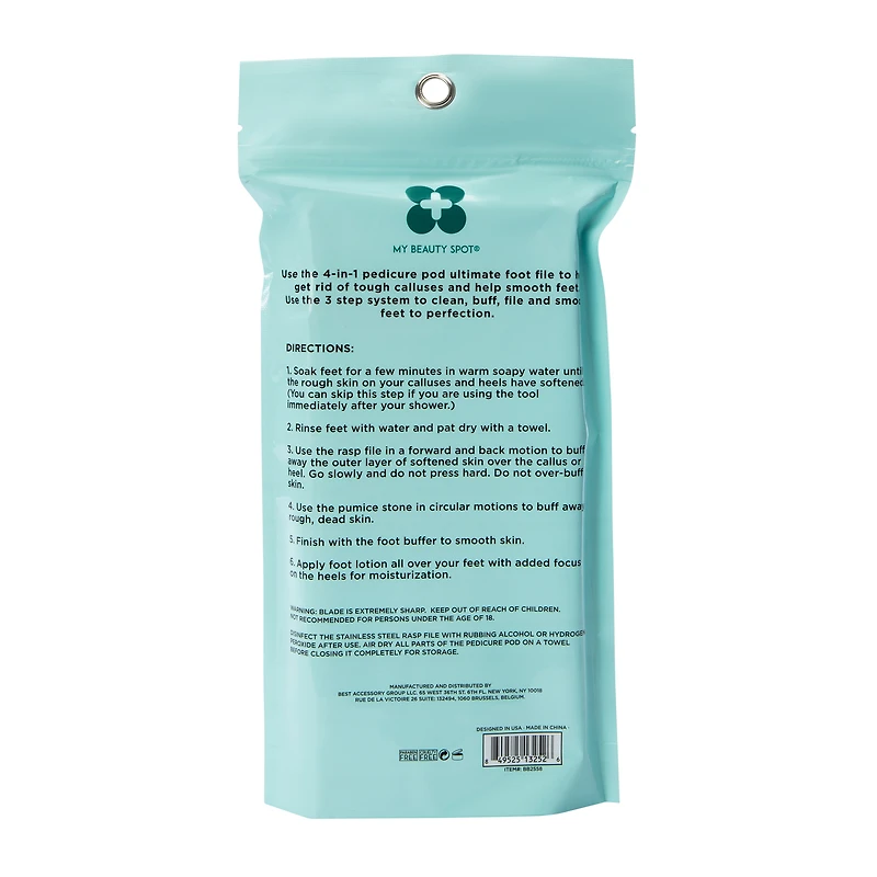 My Beauty Spot® Pedicure Pod Foot File Set 4-Piece