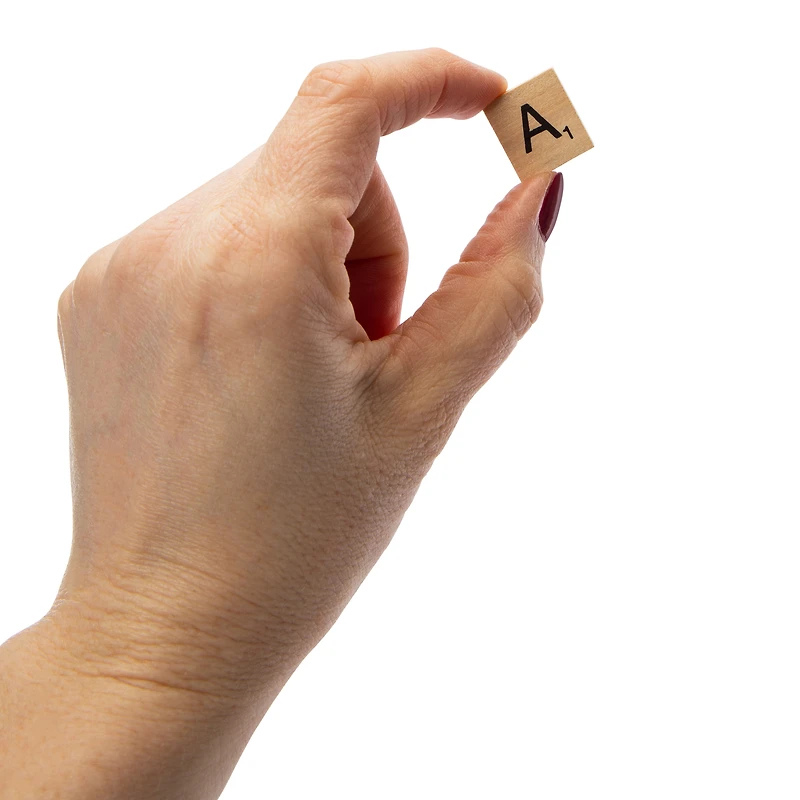 Wooden Crossword Tile Game With Pouch 100-Count