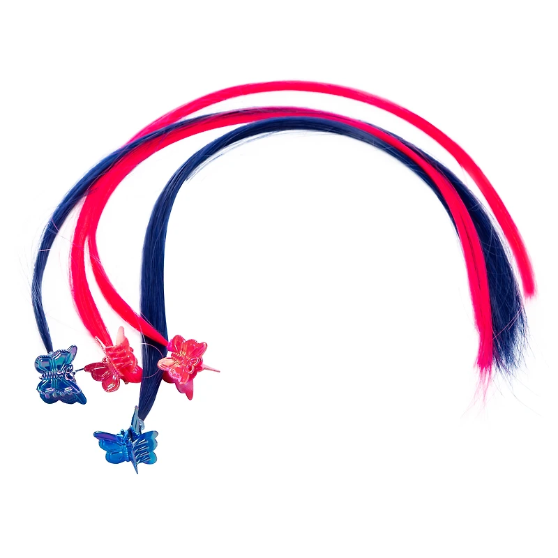 Mixed Claw Clips With Faux Hair 4-Count