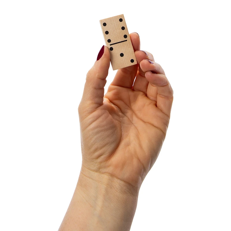 Wooden Domino Set With Pouch 28-Count