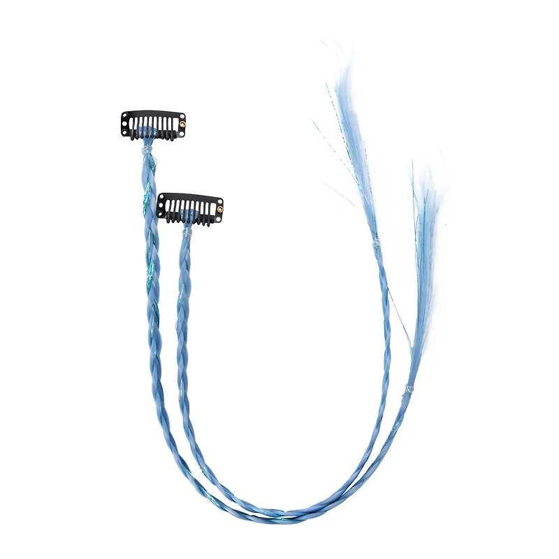 Mixed Tinsel & Faux Baby Braid Hair Clips 2-Count