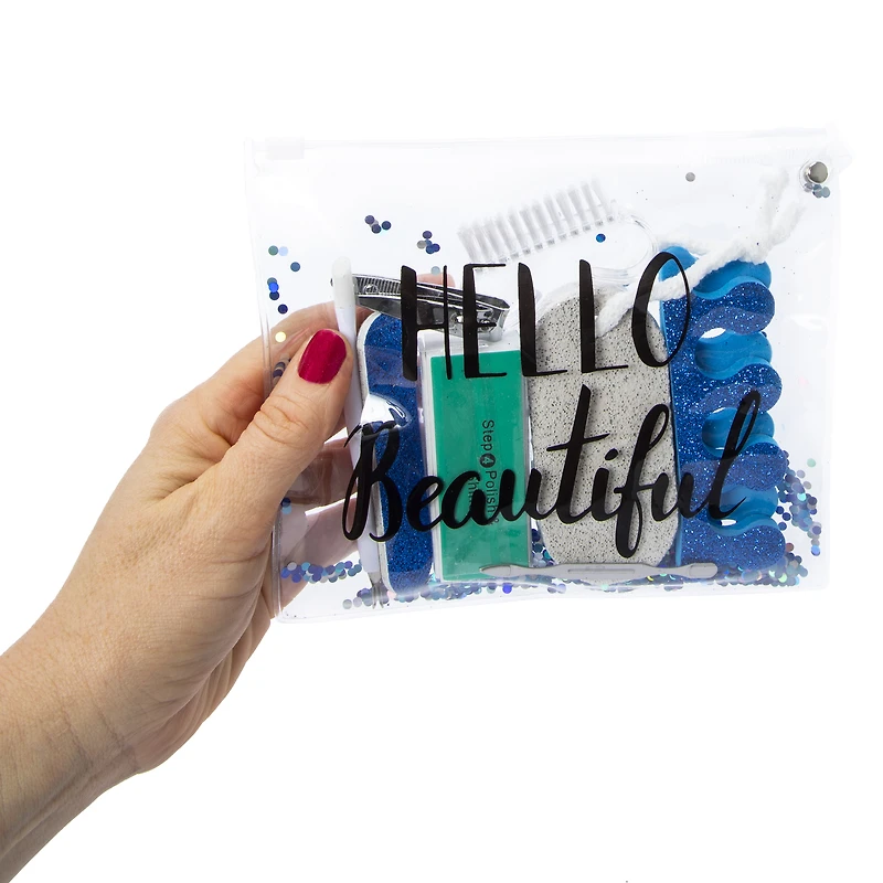 Glitter Pedicure Nail Set 10-Piece