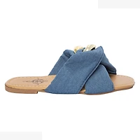Fabric Knot Crisscross Slide Sandals
