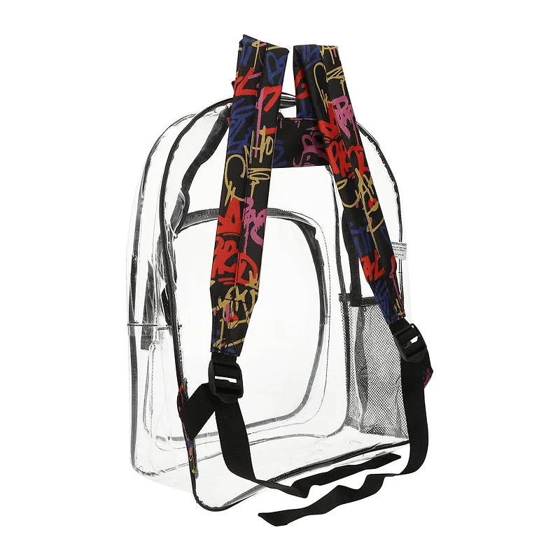 Clear Backpack With Pattern Straps 15in