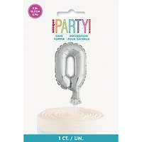 Silver Foil Number Balloon Cake Topper 5in