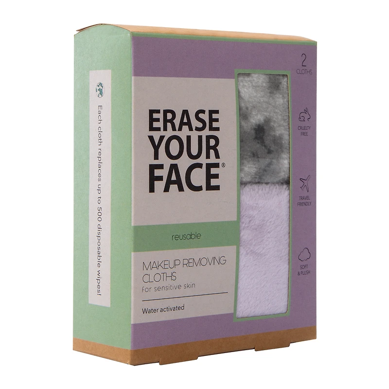 Erase Your Face® Reusable Makeup Removing Cloths 2-Count