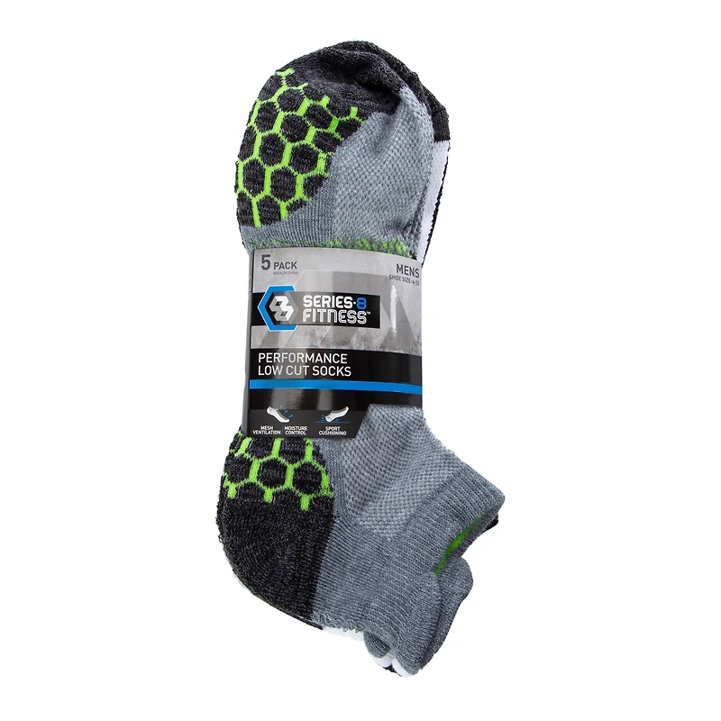Series-8 Fitness™ Mens Performance Low Cut Socks 5-Pack