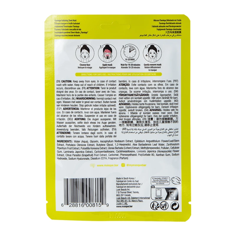 Masque Bar™ Pretty Animalz Flamingo Hydrating Sheet Mask 0.71oz