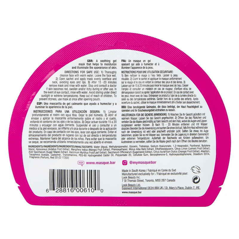 Mango Dragonfruit Gel Facial Mask