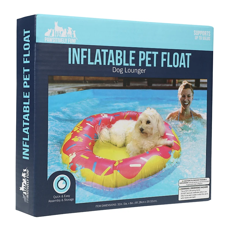 Inflatable Donut Pet Pool Float 32in x 8in