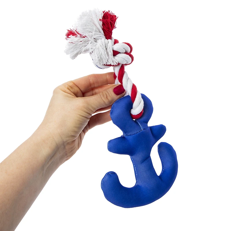 Nautical Rope Dog Toy With Squeaker