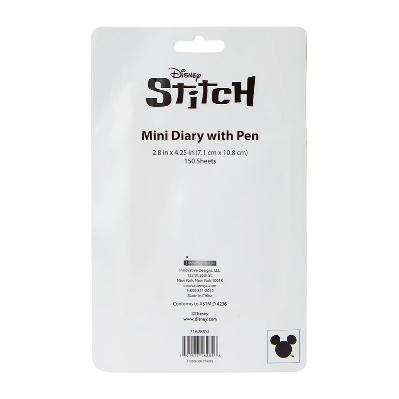 Disney Stitch Mini Diary With Pen