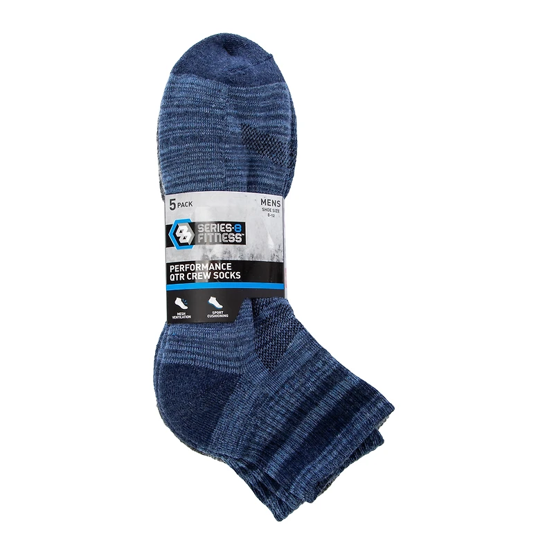 Series-8 Fitness™ Mens Performance Crew Socks 5-Pack