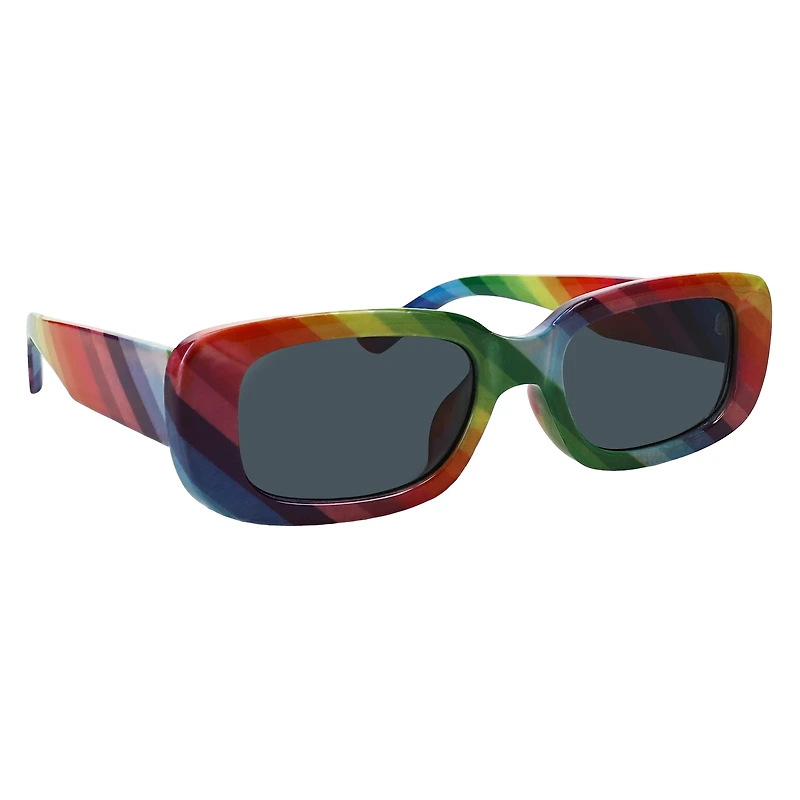Ladies Rainbow Pride Rectangle Sunglasses