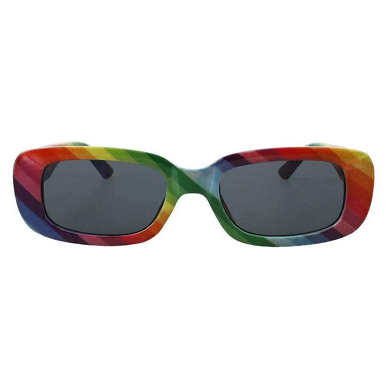 Ladies Rainbow Pride Rectangle Sunglasses