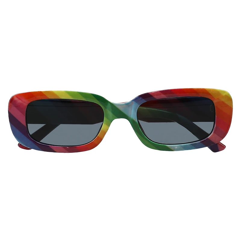 Ladies Rainbow Pride Rectangle Sunglasses