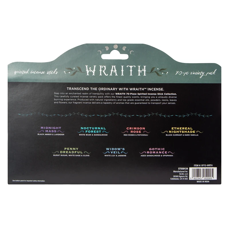 Wraith Incense Sticks Variety Pack 70-Count
