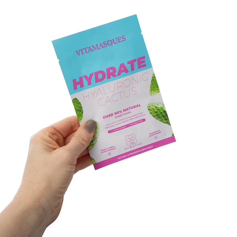 Vitamasques® Hydrate Hyaluronic Cactus Sheet Mask 0.71oz