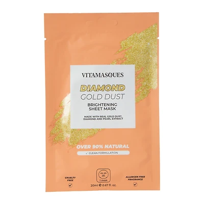 Vitamasques® Diamond Gold Dust Brightening Sheet Mask 0.67oz