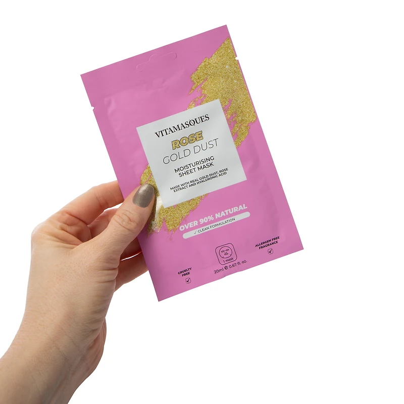 Vitamasques Rose Gold Dust Moisturizing Sheet Mask 0.67oz