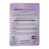 Vitamasques Power Glow Diamond Infused Metallic Sheet Mask 0.74oz