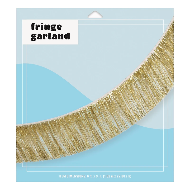 Gold Fringe Garland 72in x 9in