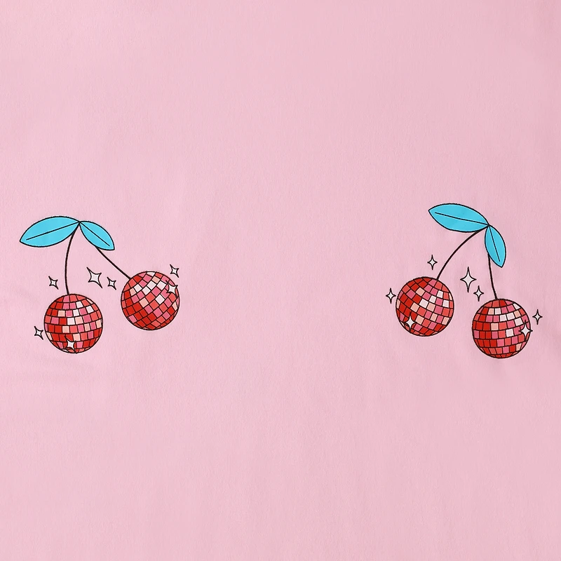 Crew Neck Pajama Top - Disco Cherry