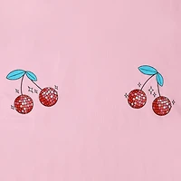 Crew Neck Pajama Top - Disco Cherry