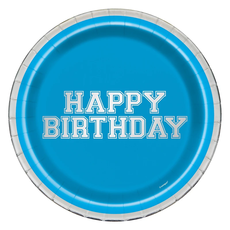 Happy Birthday Paper Plates 9in, 8-Count