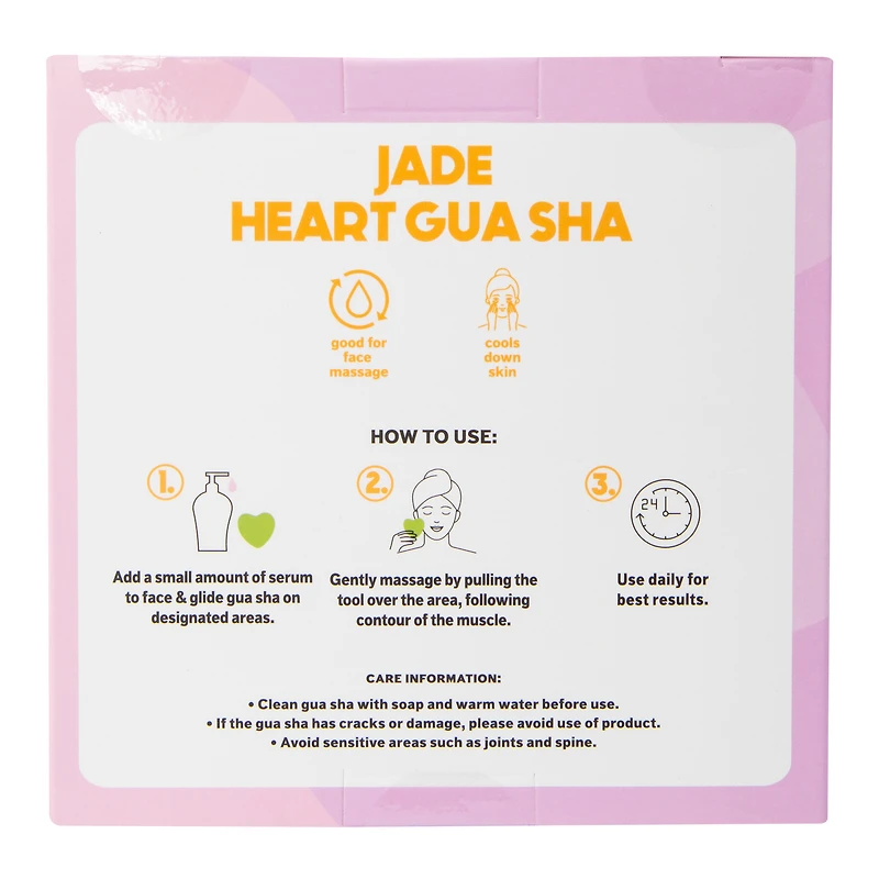 Heart Gua Sha Facial Stone 2.95in x 2.91in