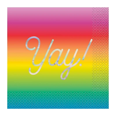 Ombre Rainbow Party Napkins 16-Count