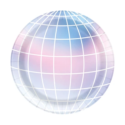 7in Disco Party Paper Plates 8-Count