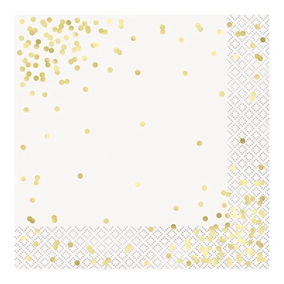 Gold Polka Dot Party Napkins 16-Count