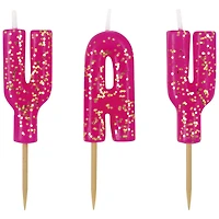 YAY Glitter Birthday Candles 3-Count