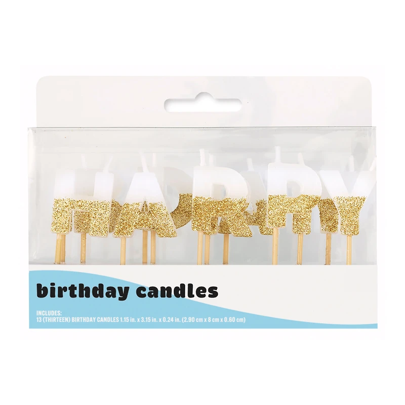 Glitter Dipped Birthday Candles 13-Count