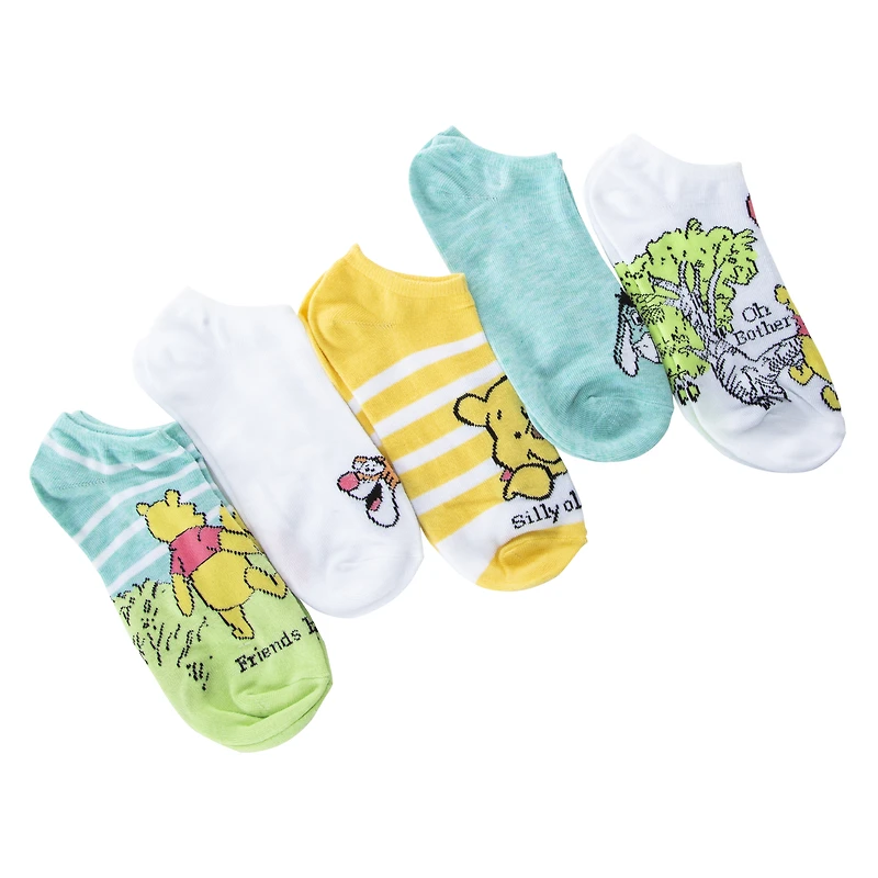 Disney Winnie the Pooh No-Show Socks 5-Pack