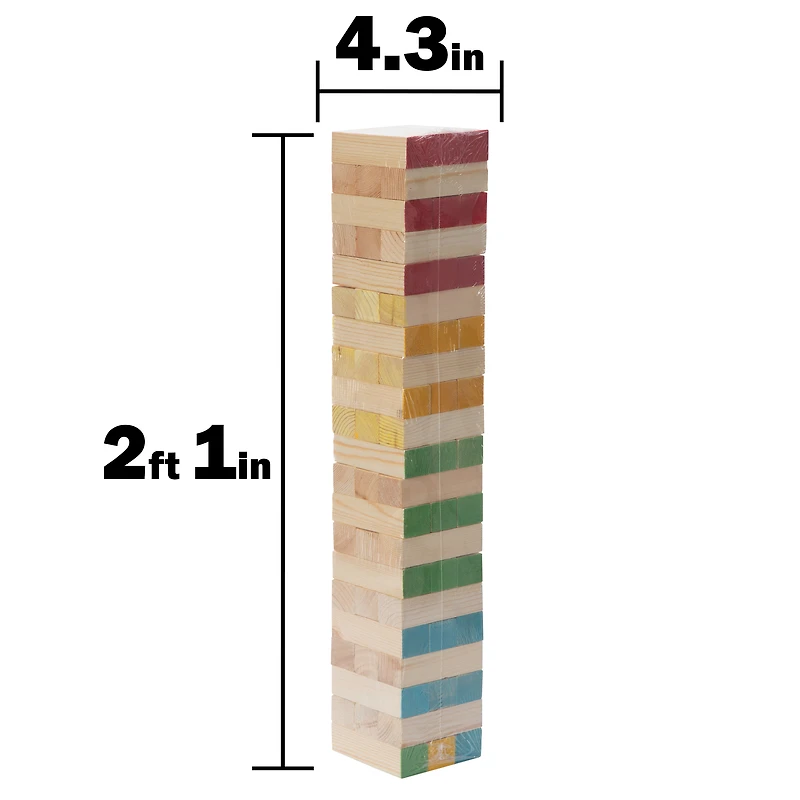 Giant Glow Tumbling Tower Game 63-Count