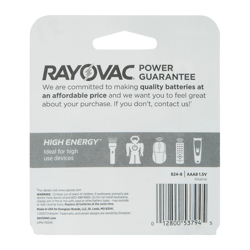 Rayovac® High Energy™ AAA Batteries 8-Pack