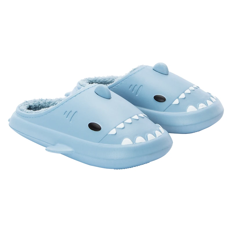 Ladies Fur-Lined Kawaii Shark Clogs