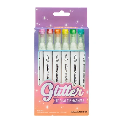 Glitter Dual Tip Markers 12-count