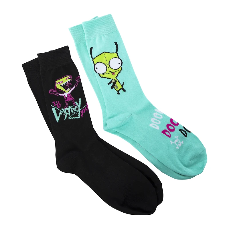 Invader Zim Mens Crew Socks 2-Pack