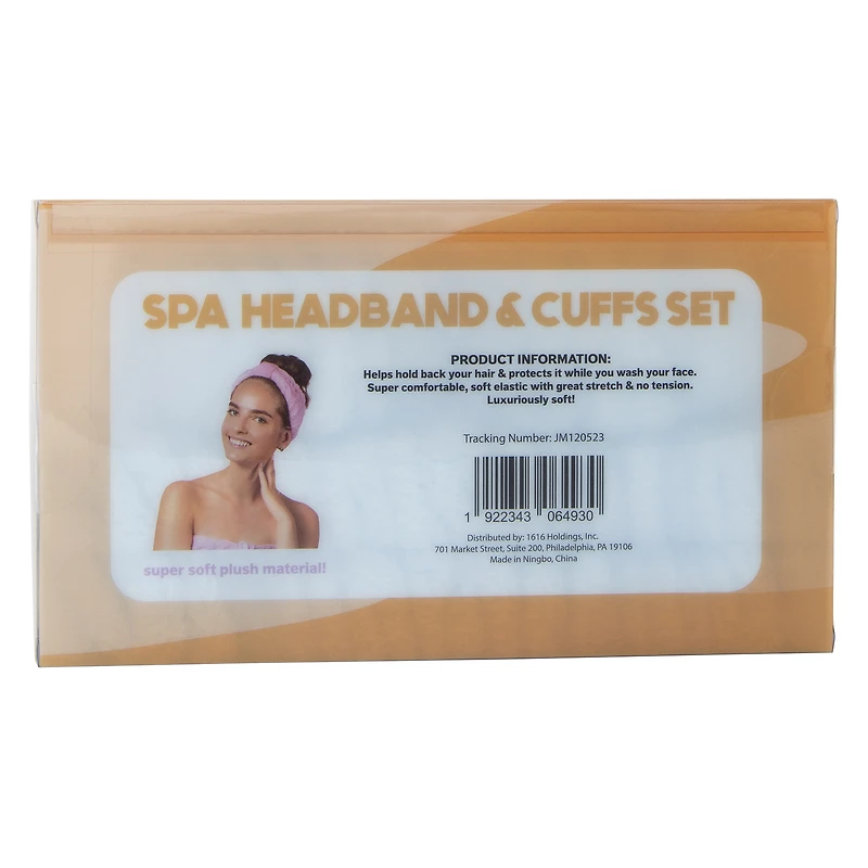 Plush Spa Headband & Cuffs Set